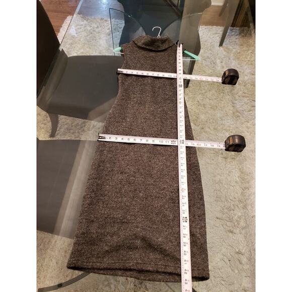 Ruby Rox Women Gray Solid Acrylic Mock Neck Sleeveless Knee Length Dress Size XS - Picture 9 of 12